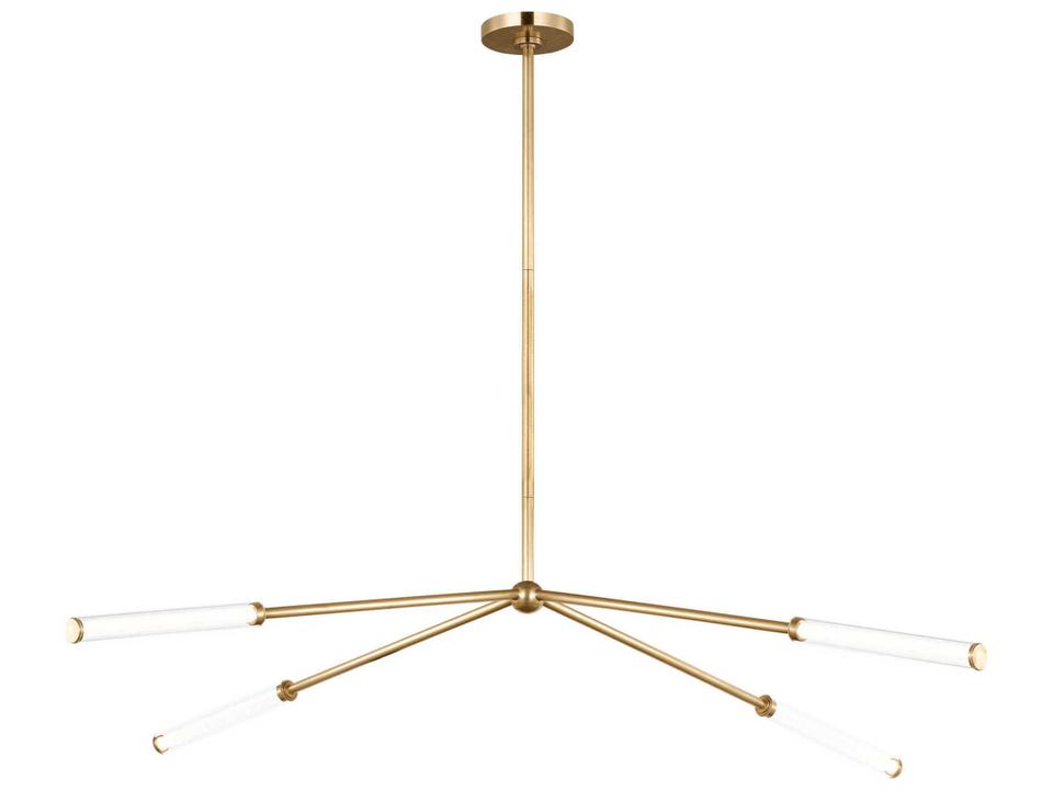4-Light Poza Linear Chandelier in Hand-Rubbed Antique Brass