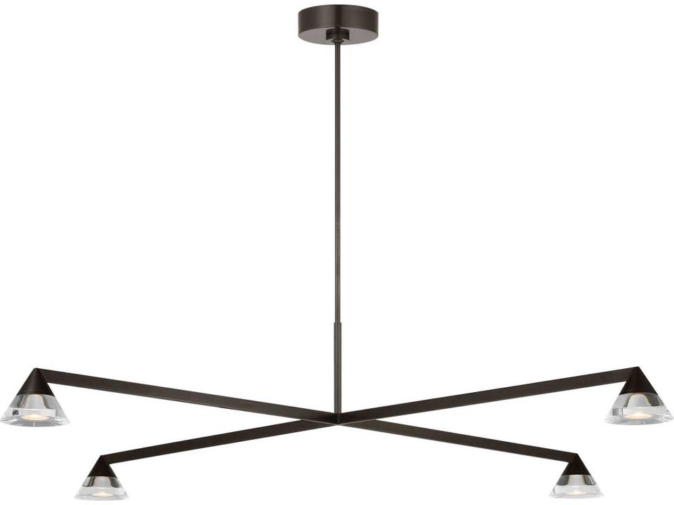 Midrand 4-Light LED Chandelier in Bronze with Crystal Diffusers by Sean Lavin
