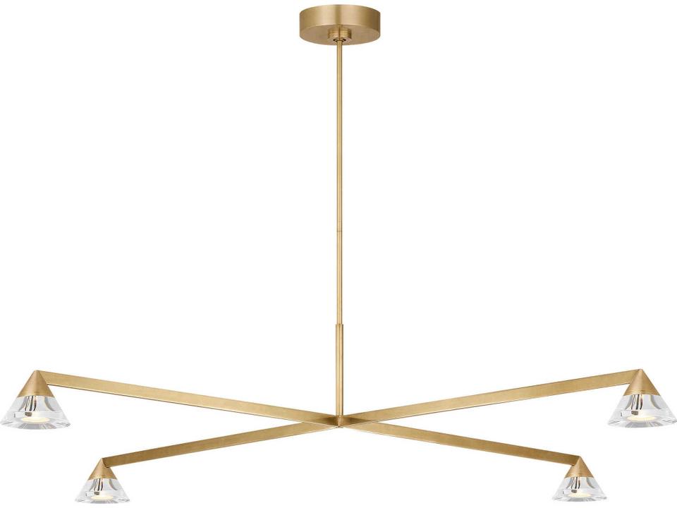 Midrand 4-Light LED Linear Chandelier in Hand-Rubbed Antique Brass by Sean Lavin