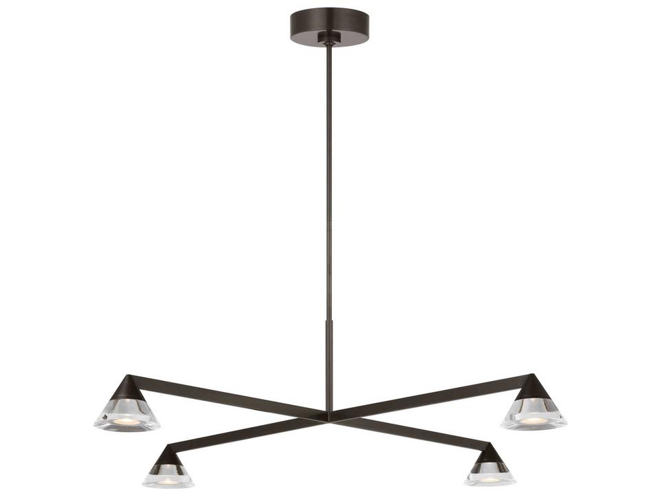Midrand 4-Light LED Chandelier in Bronze and Crystal by Sean Lavin