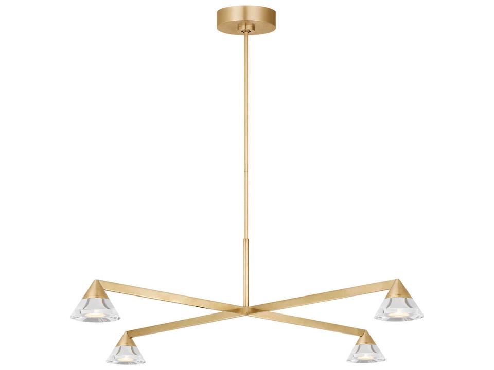 Midrand 4-Light Chandelier in Hand-Rubbed Antique Brass with Crystal Diffusers