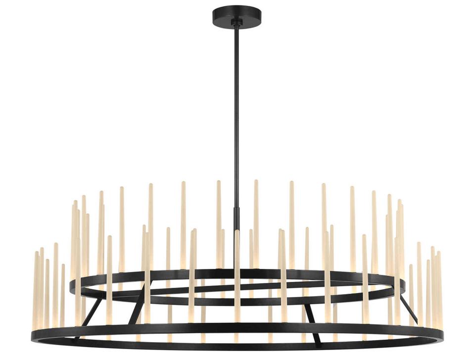 Sagrada 64-Light Two-Tier Chandelier in Bronze with Etched Crystal