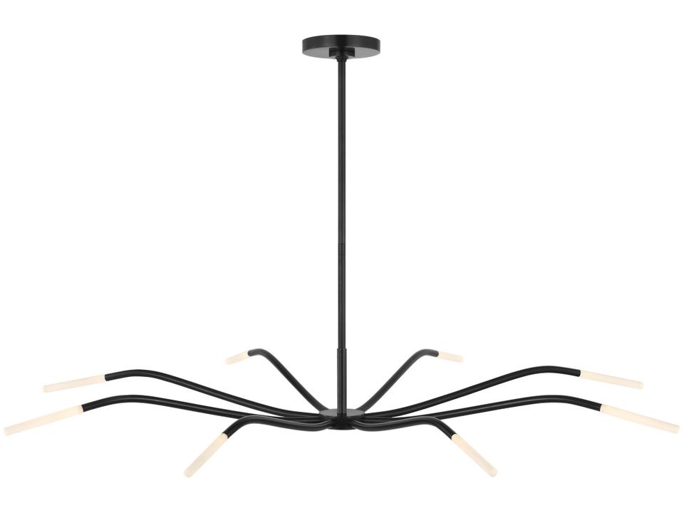 Lajos 50-Inch 8-Light LED Chandelier in Bronze and Etched K9 Crystal