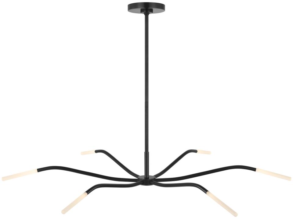 Lajos 39 Chandelier with Etched Crystal Shades in Bronze