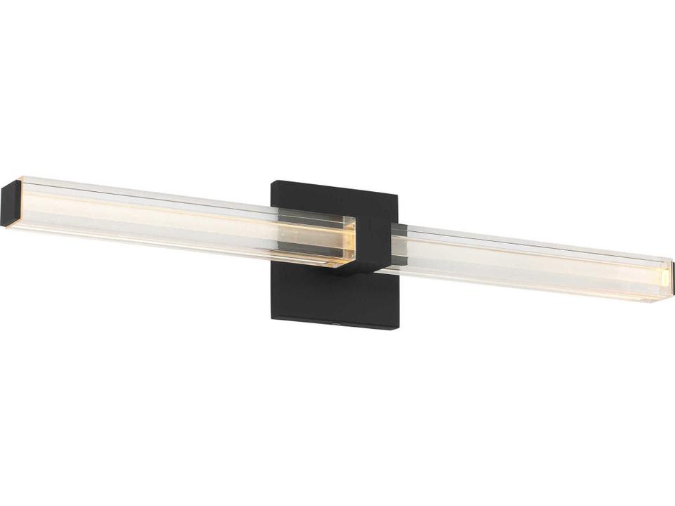 Reiya Square 24-Inch LED Vanity Light in Nightshade Black and Clear Acrylic