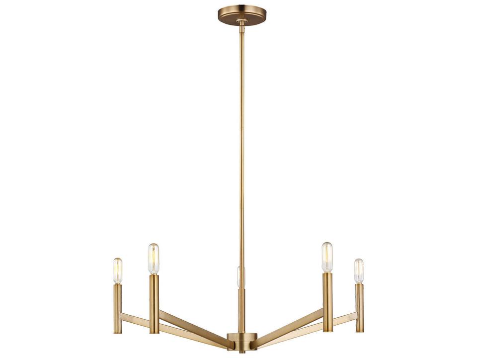 Vector 5-Light Chandelier in Satin Brass