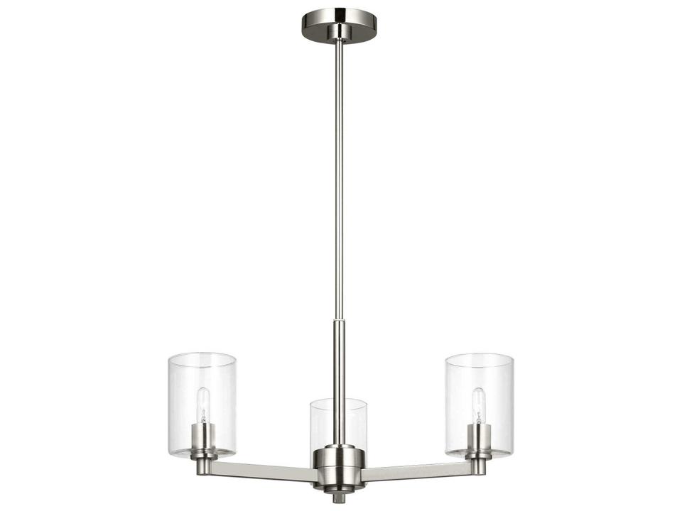 Fullton 3-Light Chandelier in Brushed Nickel with Clear Glass