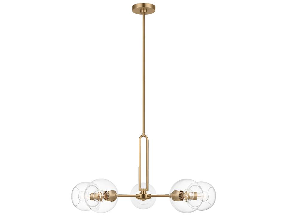 Codyn 5-Light Chandelier in Satin Brass with Clear Glass