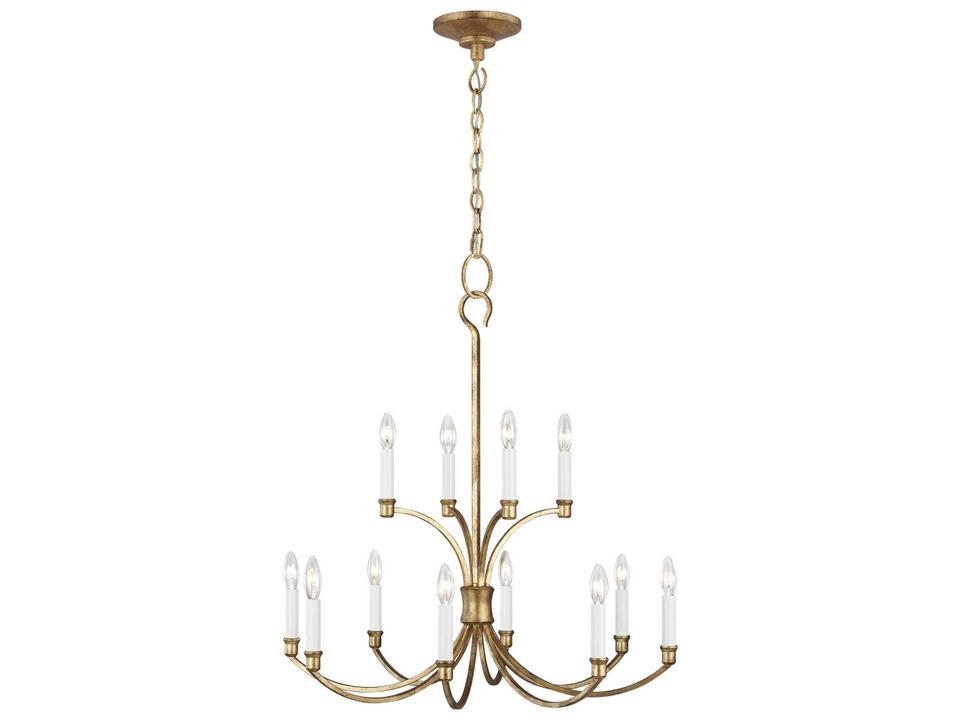 12-Light Westerly Chandelier in Antique Gild