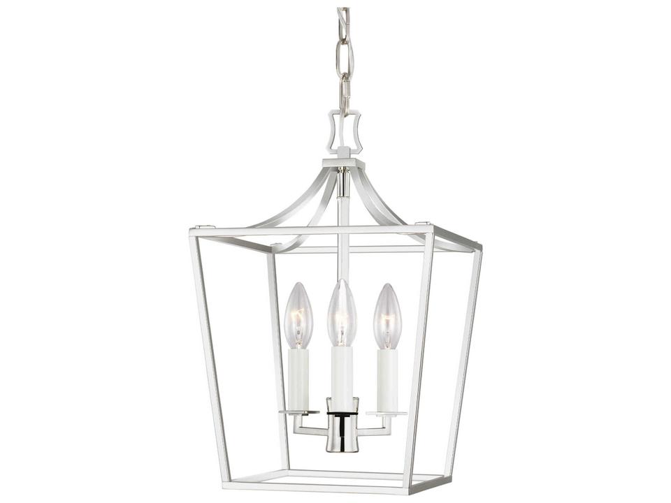 Southold 3-Light Mini Lantern Pendant Light in Polished Nickel