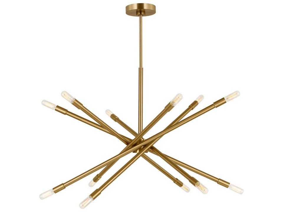 Eastyn 12-Light Chandelier in Burnished Brass
