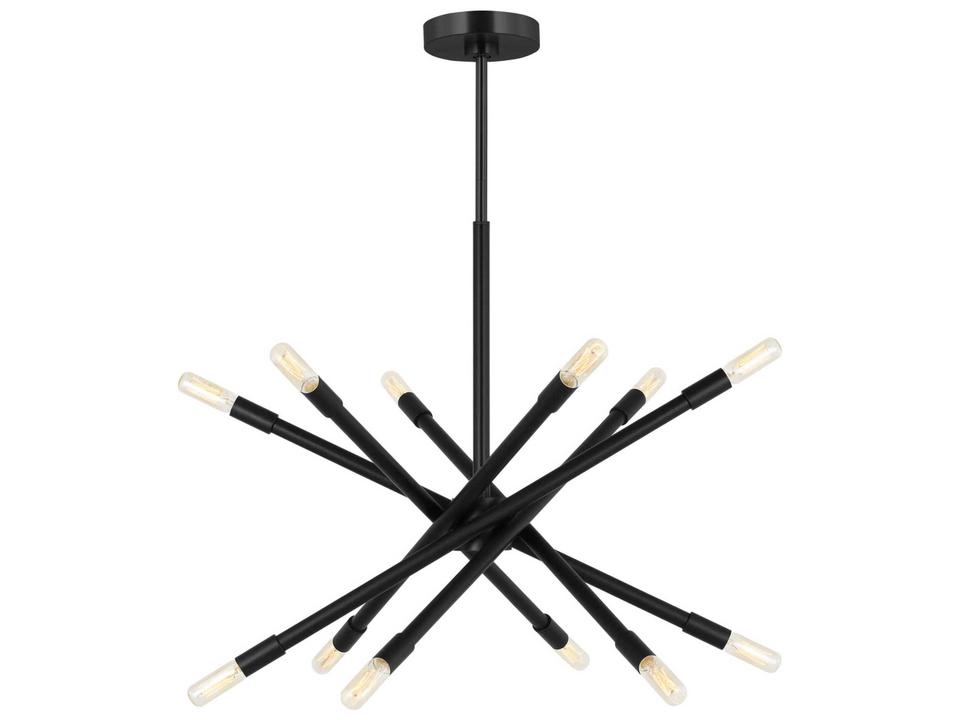 Eastyn 12-Light Sputnik Chandelier in Midnight Black