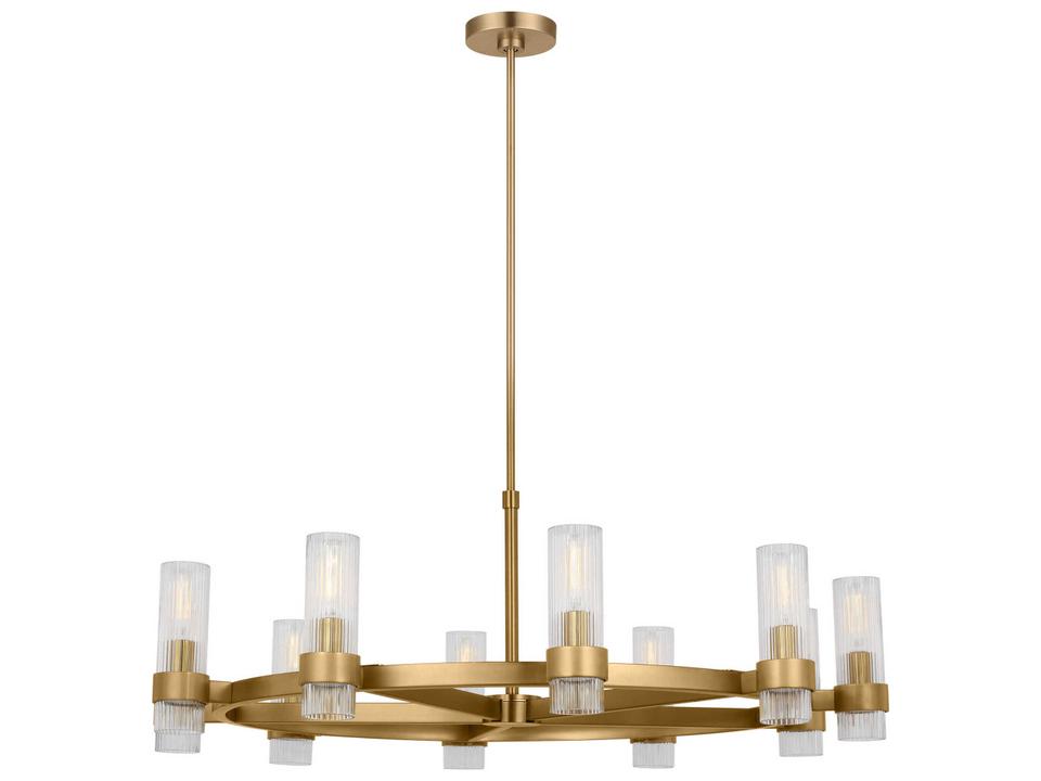 Geneva 8-Light Single Tier Chandelier in Burnished Brass