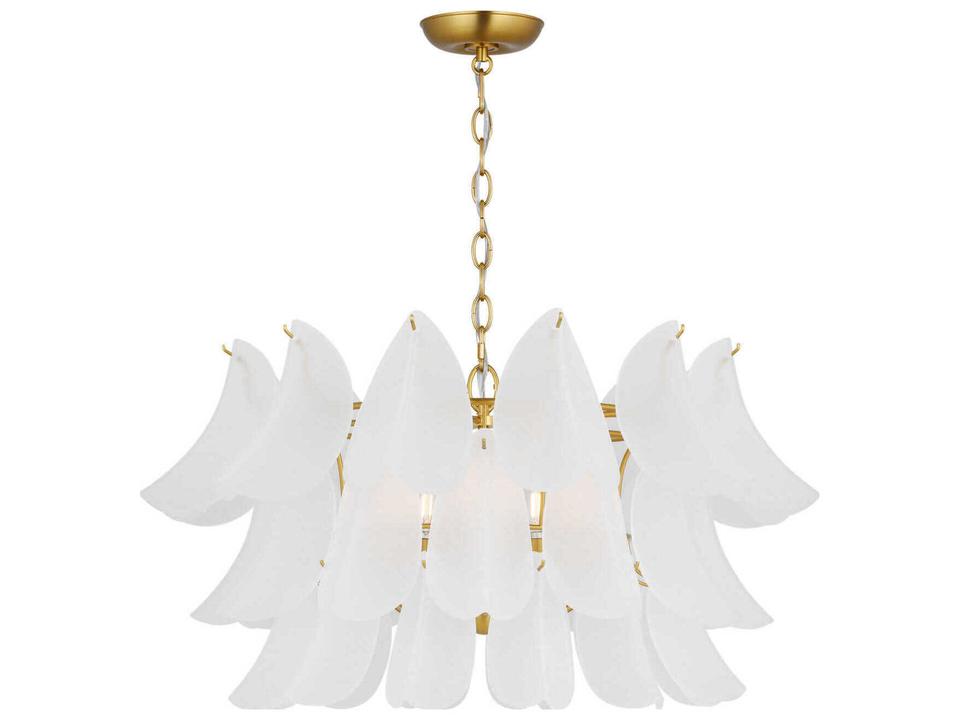 5-Light Chloe Chandelier in Burnished Brass with Etched Glass