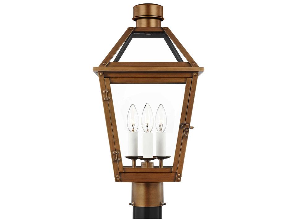 Hyannis 3-Light Outdoor Post Lantern in Natural Copper