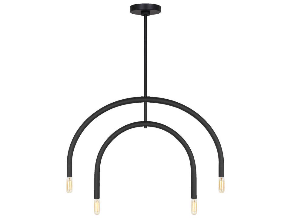 4-Light Hadden Chandelier with Adjustable Arms in Midnight Black