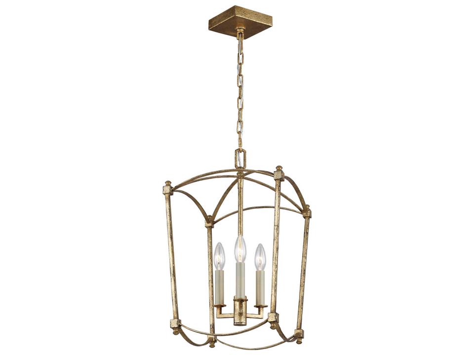 3-Light Thayer Mini-Lantern Chandelier in Antique Gild