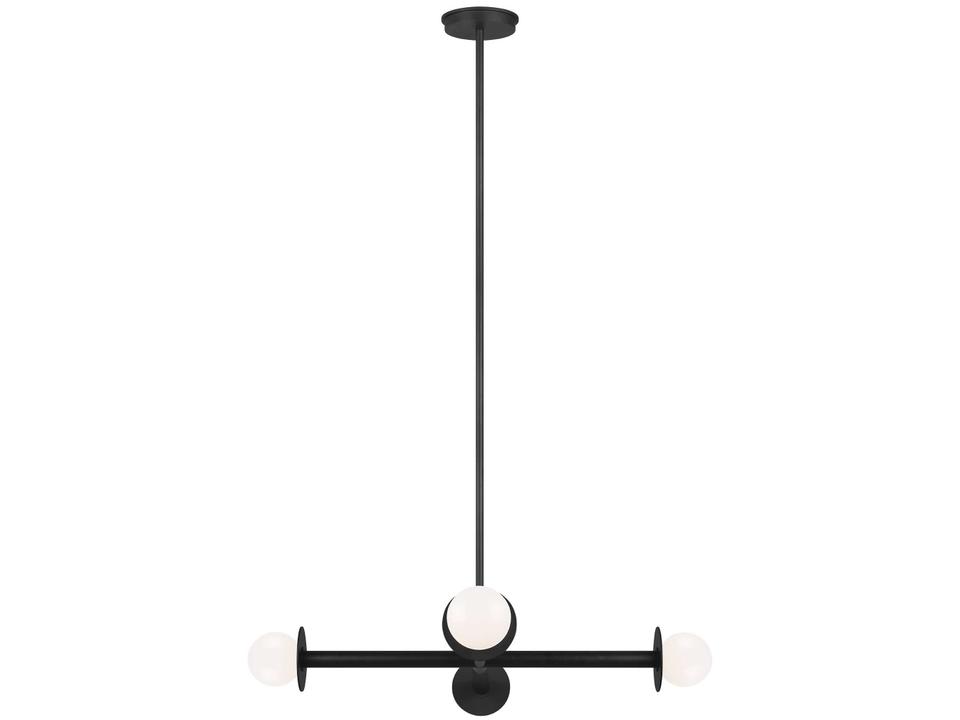 Nodes 4-Light Wide Chandelier in Midnight Black
