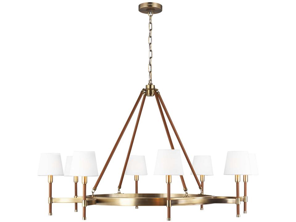 Katie 8-Light Large Chandelier in Time Worn Brass