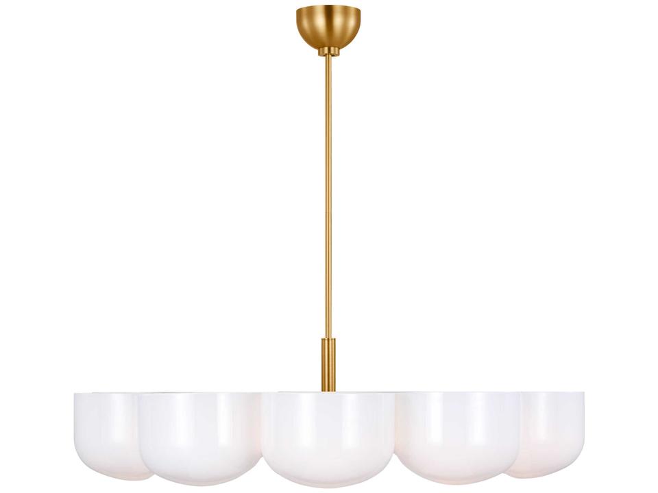 Cheverny 10-Light Chandelier in Burnished Brass with Milk Glass