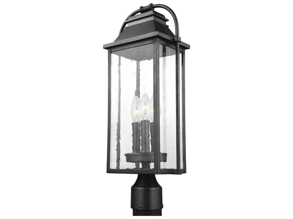 3-Light Wellsworth Outdoor Post Lantern in Antique Bronze
