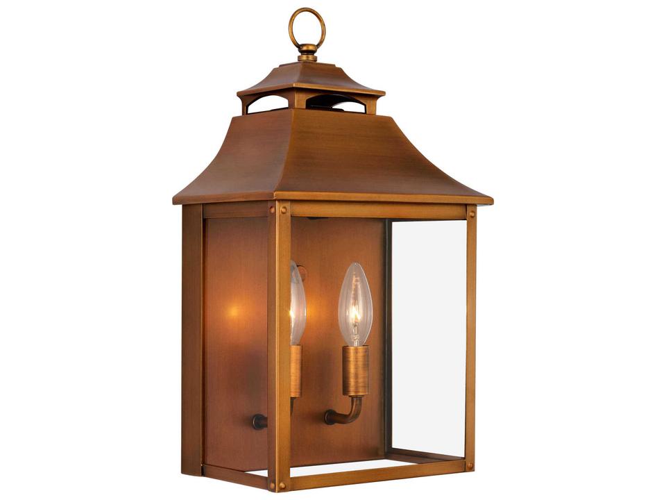 Galena 2-Light Outdoor Wall Sconce in Natural Copper