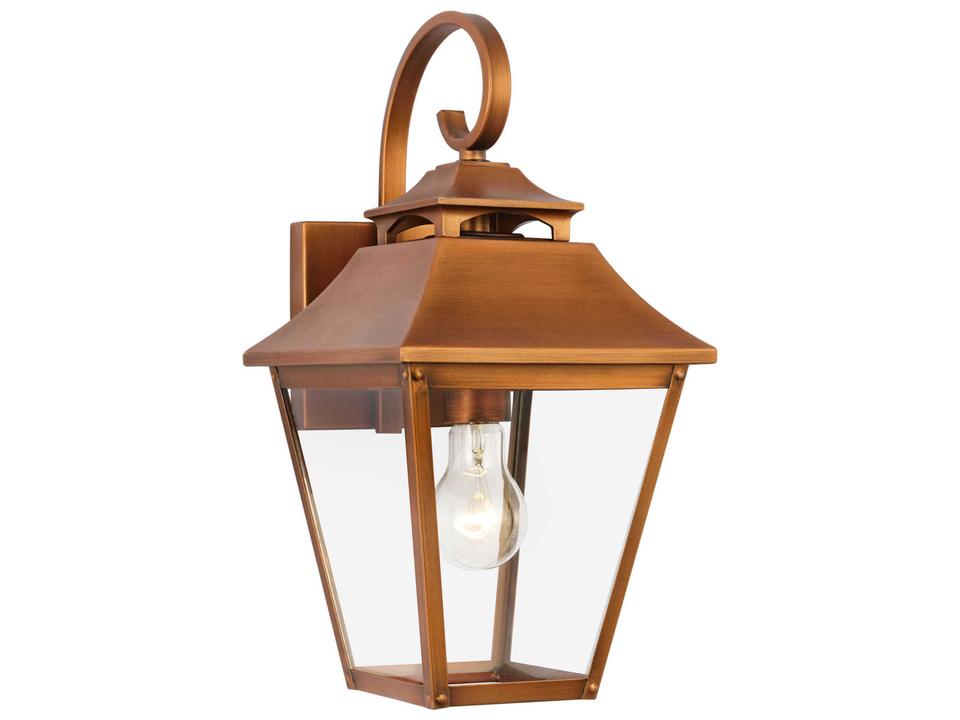 Galena Small Exterior Wall Sconce in Natural Copper