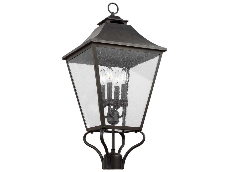 Galena 4-Light Outdoor Post Lantern in Sable
