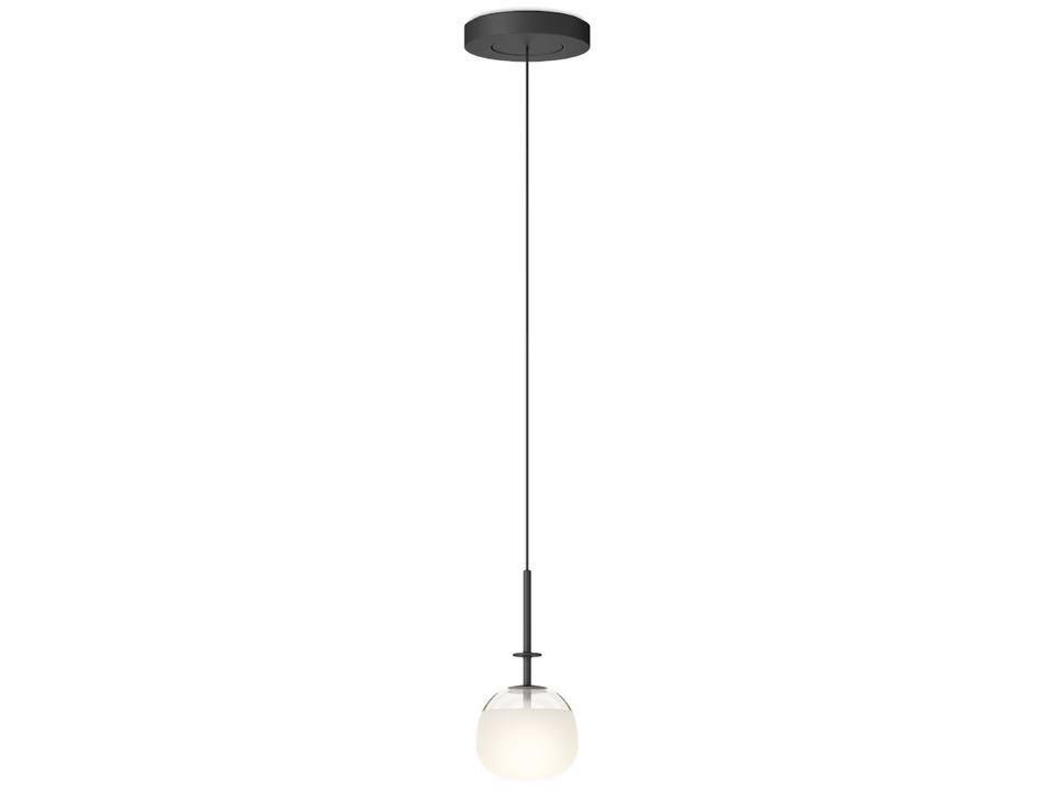 Tempo Oval LED Pendant Light in Blown Glass and Aluminum