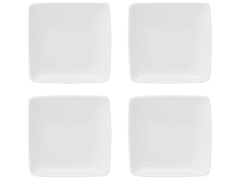 Carre White Porcelain Dessert Plate Set of 4