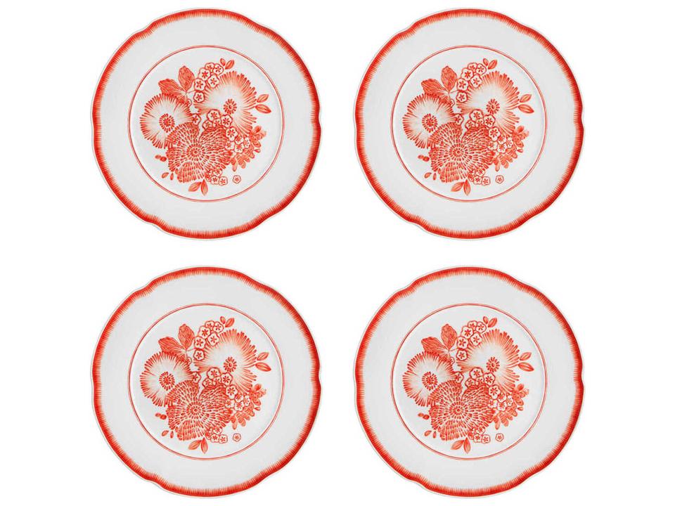 Coralina Dinner Plate Set of 4 inspired by Oscar De La Renta in Porcelain