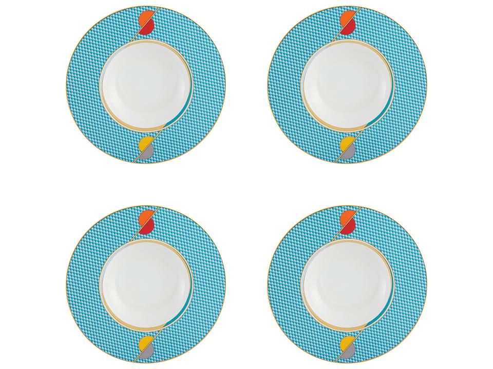 Coralina 6-Piece Cereal Bowl Set with Oscar de la Renta Floral Design