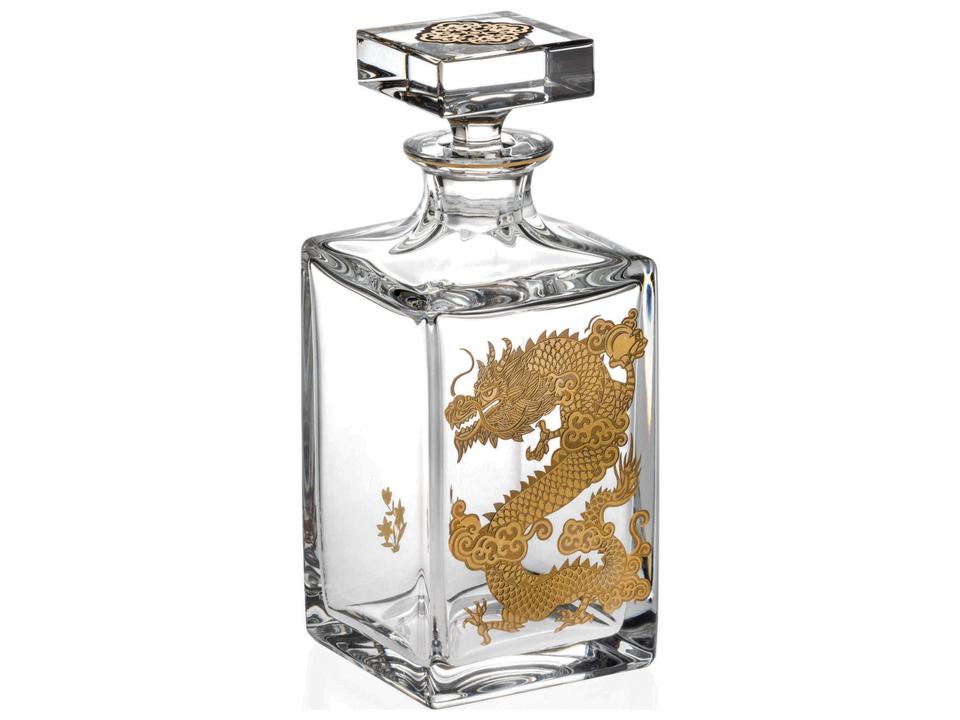 Golden Crystal Decanter with Gold Accents 800ml Capacity