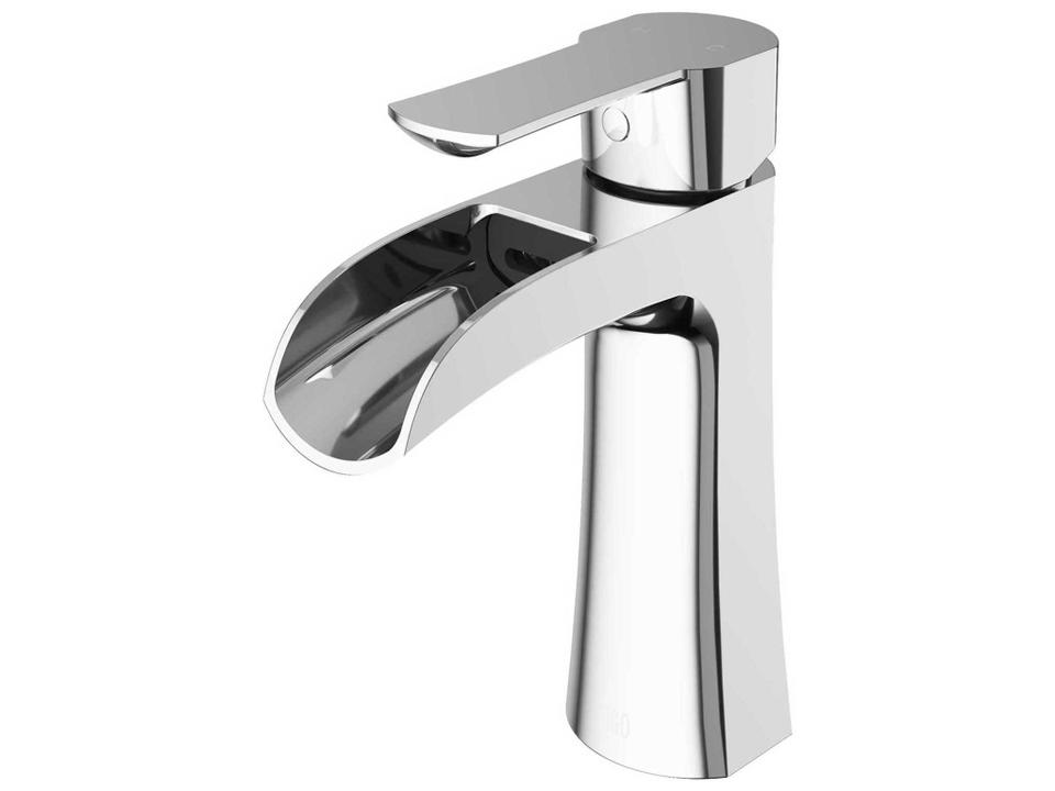 Paloma Single Hole Waterfall Bathroom Faucet in Chrome and Solid Brass
