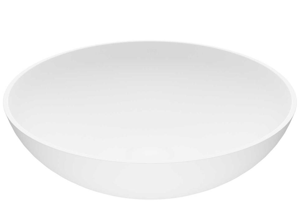 Lotus 16-Inch Round Matte Stone Vessel Bathroom Sink in Matte White