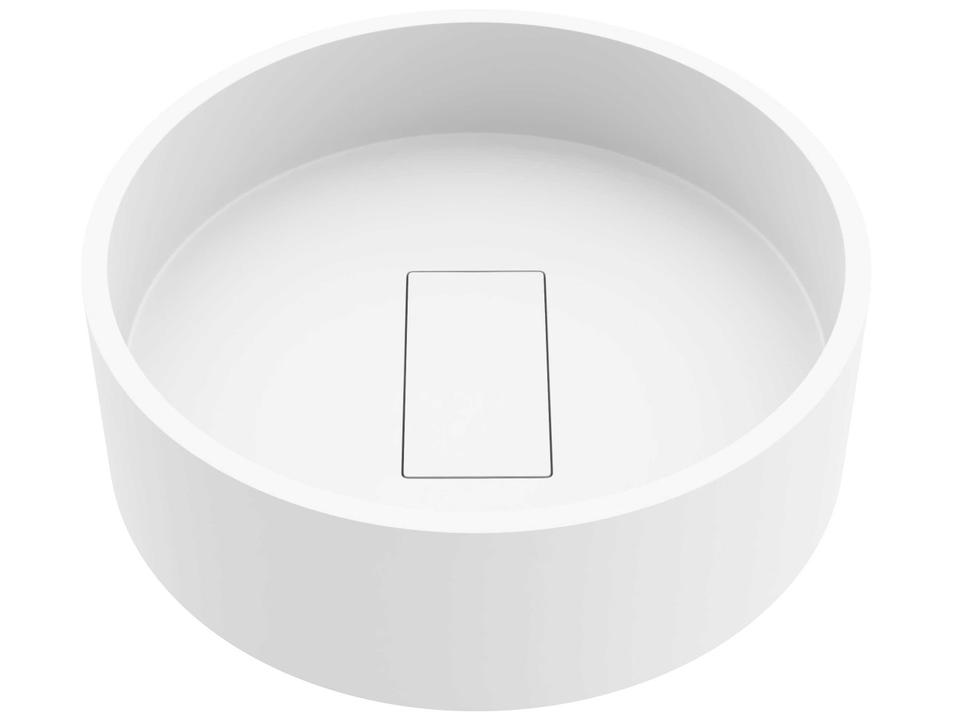 Bryant Matte Stone Round Vessel Bathroom Sink in Matte White