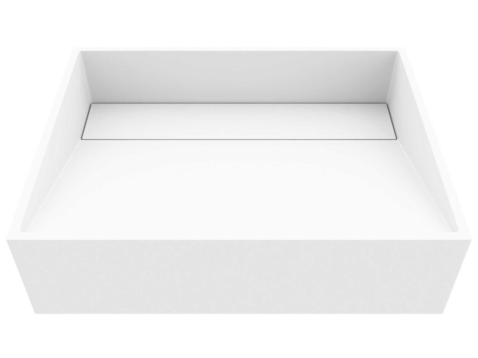 Starr 17-Inch Rectangular Matte Stone Vessel Bathroom Sink in Matte White