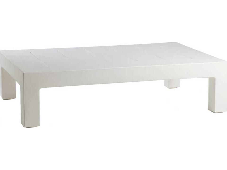 Jut Rectangular Coffee Table in White Matte Resin