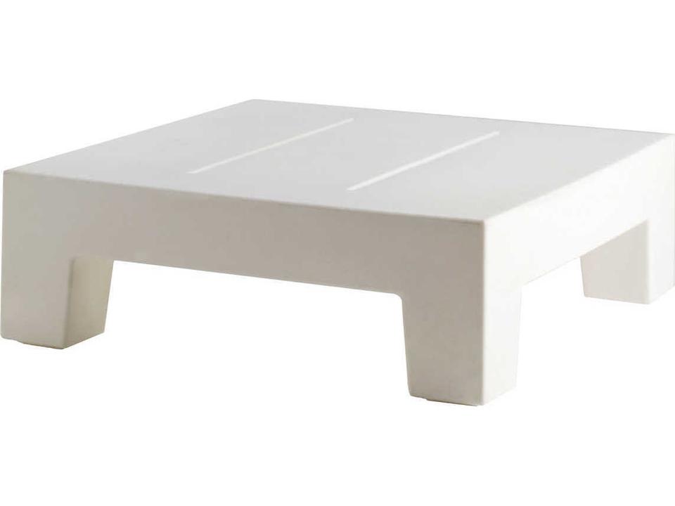 Jut Square Coffee Table in White Matte Polyethylene by Studio Vondom
