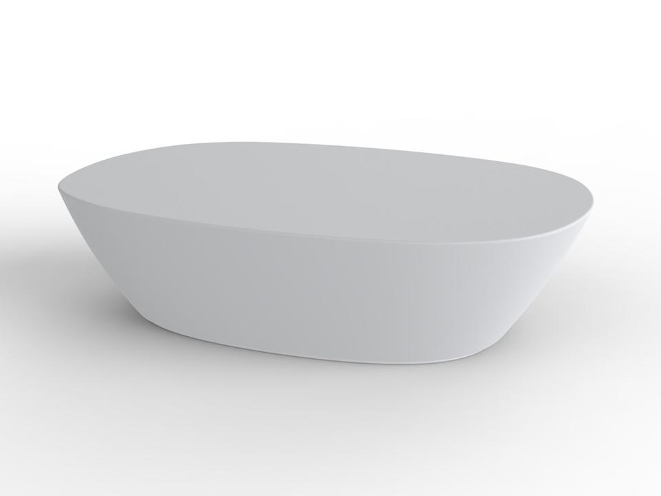 Sabinas Oval Coffee Table in White Matte Resin by Javier Mariscal