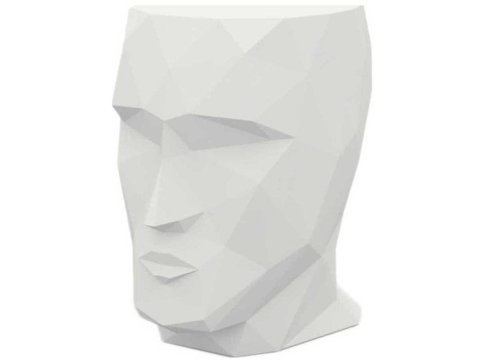 Adan White Matte Accent Stool by Teresa Sapey
