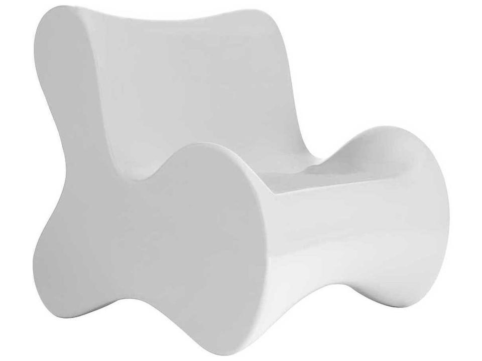 Pal Outdoor Lounge Chair in White Polyethylene Resin by Karim Rashid