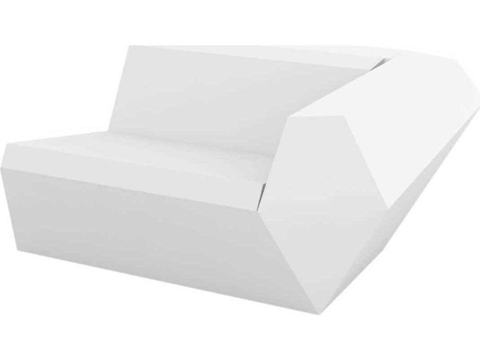 Vondom Faz White Matte Modular Left Lounge Chair with Cushion