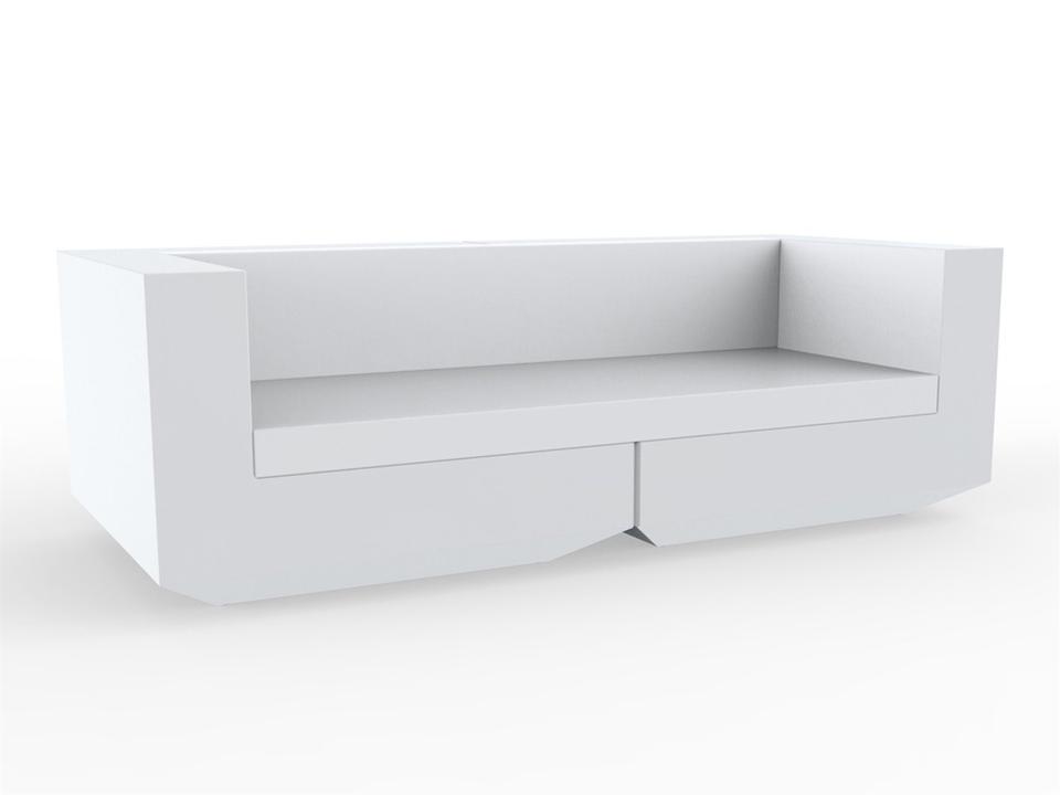 Vela 4-Seat Polyethylene Outdoor Sofa in White Matte