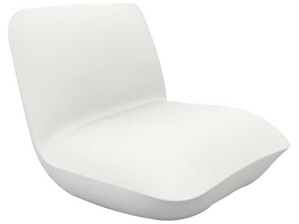 Pillow Outdoor Lounge Chair in Matte White Polyethylene