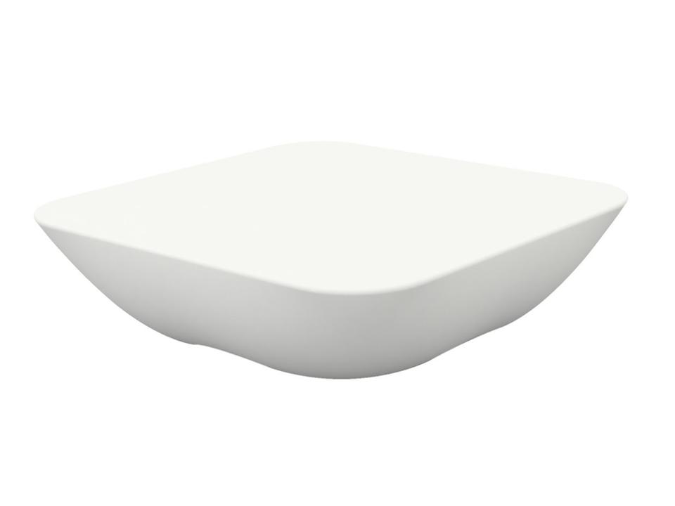 Pillow Square Outdoor Coffee Table in White Matte by Stefano Giovannoni