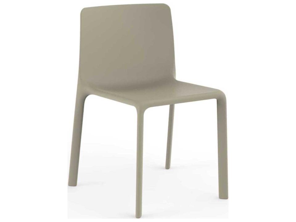 Kes Ecru Polypropylene Dining Chair Set of 4
