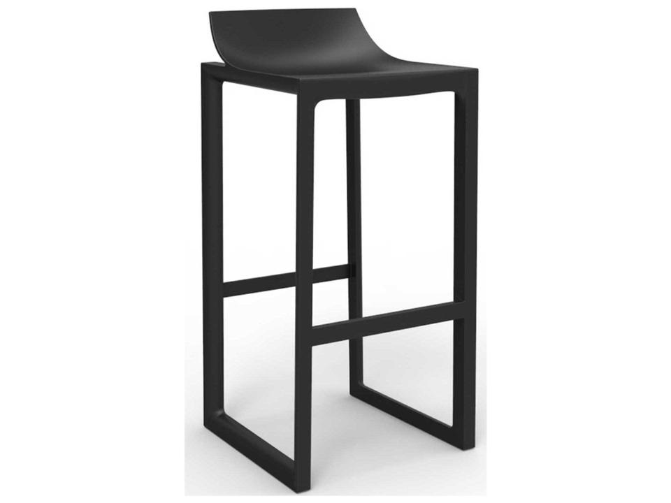 Vondom Wall Street Black Matte Resin Outdoor Bar Stool Set of 2