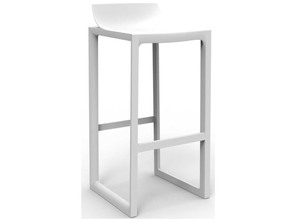Wall Street Bar Stool Set of 2 in White Matte Polypropylene Resin