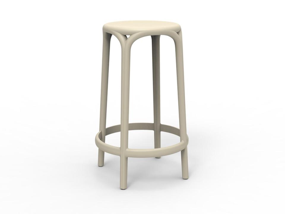 Vondom Brooklyn Matte Polypropylene Counter Stool Ecru Set of 4